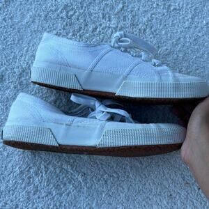 Superga White Laced Shoes Size 7